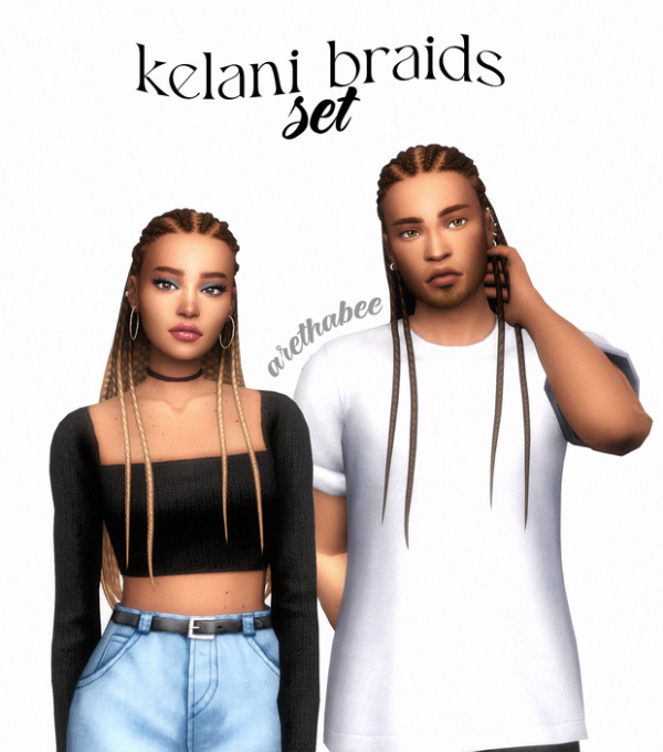 Maxis Match kelani braids set by simsfinds - The Sims 4 Custom Content