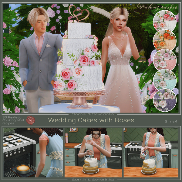 Maxis Match Wedding Cakes with Roses by simsfinds - The Sims 4 Custom Content