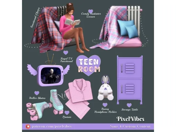 Alpha Teen Room - The Sims 4 Custom Content