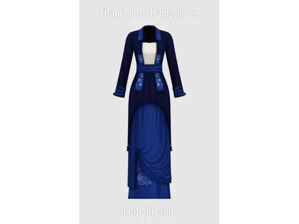 Mix [Lonelyboy] Titanic Rose Flying Dress (Koonam) by HappyLifeSims - The Sims 4 Custom Content