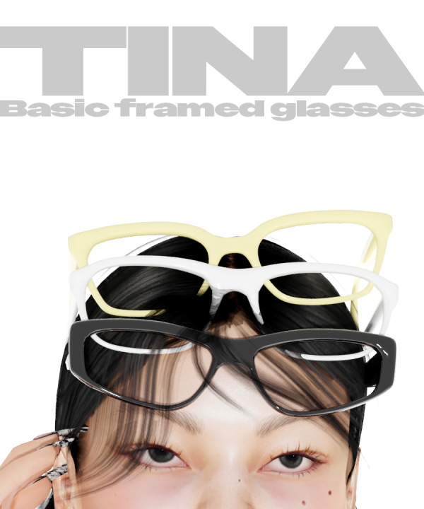 Alpha [TINA SIMS] Basic Framed Glasses by simsfinds - The Sims 4 Custom Content