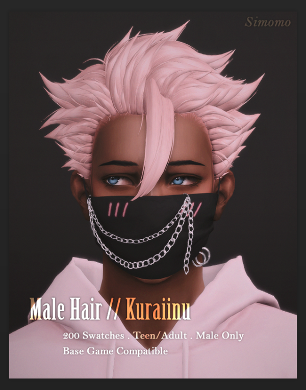 Maxis Match Kuraiinu Hair by simsfinds - The Sims 4 Custom Content
