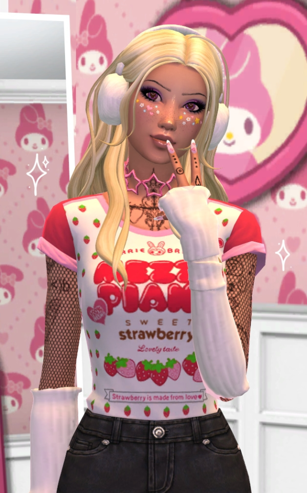 Maxis Match Mezzo Piano Sweet Strawberry Tee by simsfinds - The Sims 4 Custom Content