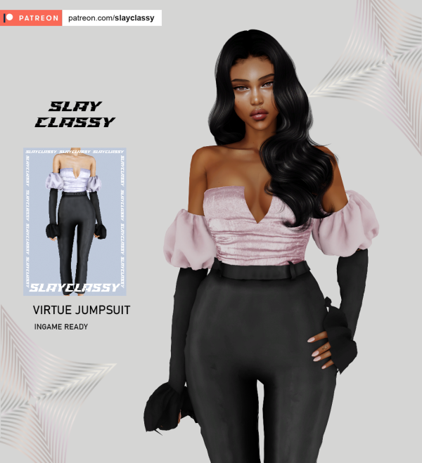 Alpha SC149 VIRTUE JUMPSUIT by slayclassy - The Sims 4 Custom Content