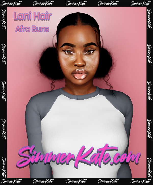 Alpha Lani Afro Buns by simmerkatex - The Sims 4 Custom Content