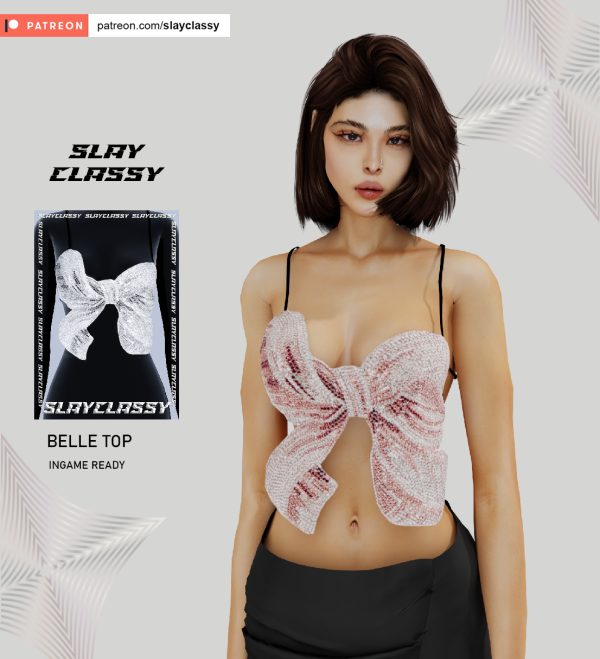 Alpha SC149 BELLE TOP by slayclassy - The Sims 4 Custom Content