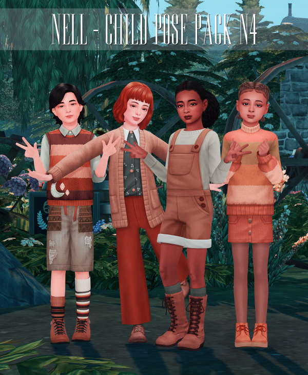 Mix Child Pose Pack N4 by simsfinds - The Sims 4 Custom Content