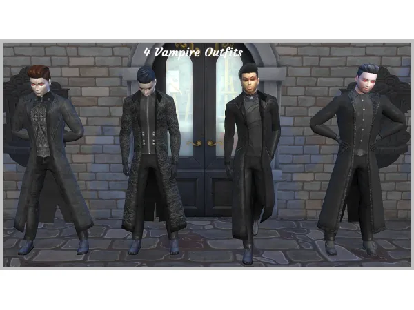 Alpha 4 vampire outfits by hippy70 - The Sims 4 Custom Content