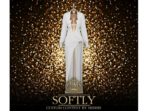 Alpha SOFTLY DRESS by Mssims4 - The Sims 4 Custom Content