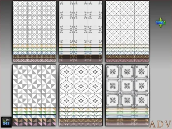 Mix Floor tiles by artedellavita_mabra - The Sims 4 Custom Content