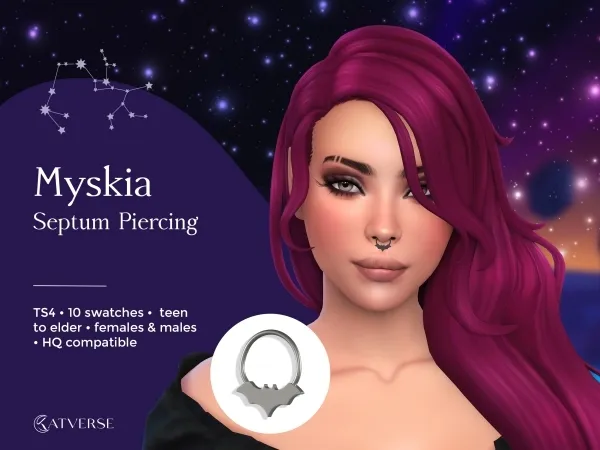 Maxis Match Myskia Septum Piercing by katverse - The Sims 4 Custom Content