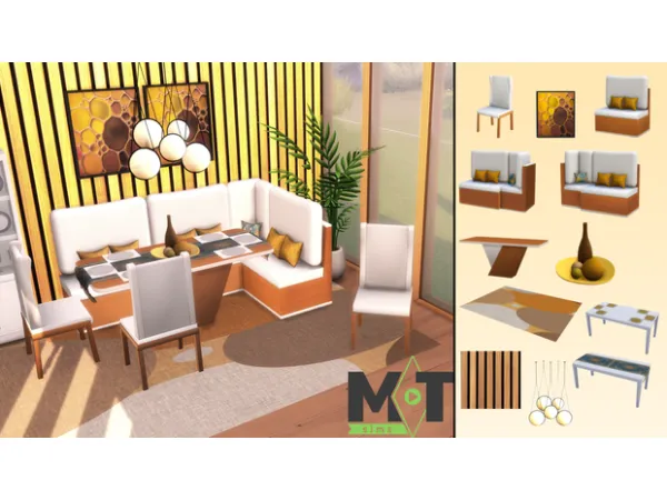 Maxis Match DINNER SET by MTSIMS - The Sims 4 Custom Content