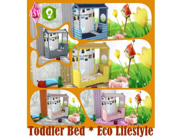 Maxis Match Toddler Bed Eco Lifestyle by Annett's Sims 4 Welt ASW - The Sims 4 Custom Content