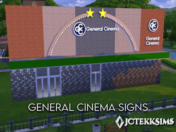 Mix General Cinema Signs by JCTekkSims - The Sims 4 Custom Content
