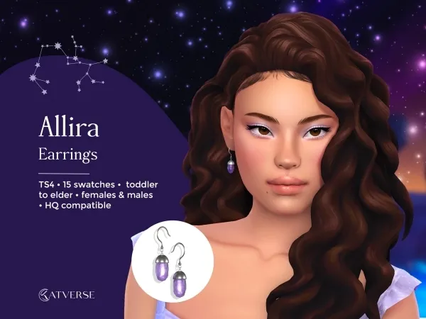 Maxis Match Allira Earrings by katverse - The Sims 4 Custom Content