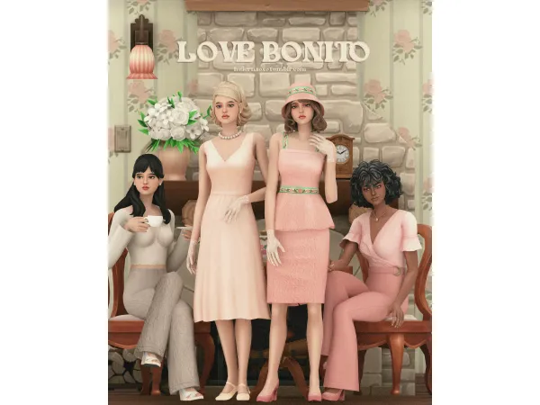 Maxis Match Love Bonito (8 items) by HuiEn - The Sims 4 Custom Content
