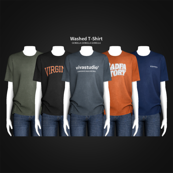 Alpha Washed T Shirt by simsfinds - The Sims 4 Custom Content