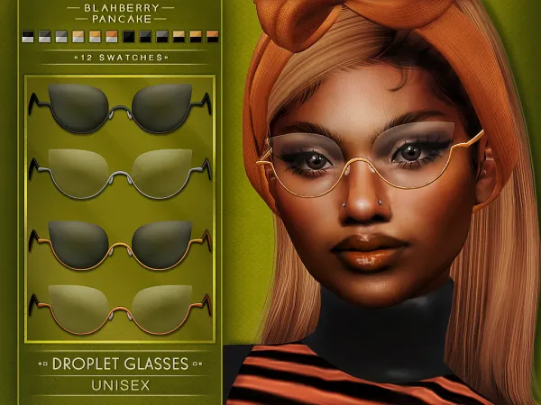 Alpha Droplet Glasses (Unisex) Blahberry Pancake - The Sims 4 Custom Content