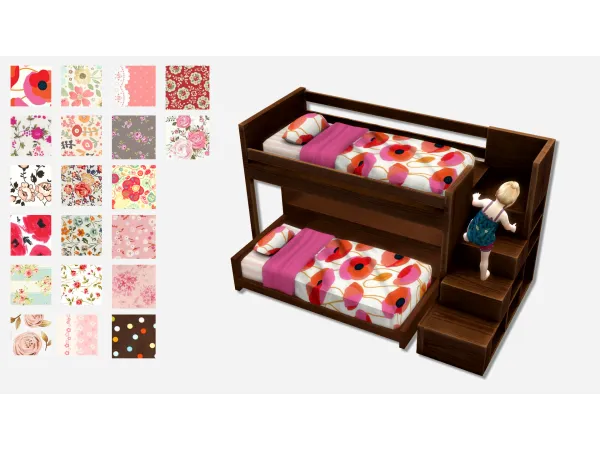 Maxis Match Toddler bedding for bunk beds by simsfinds - The Sims 4 Custom Content