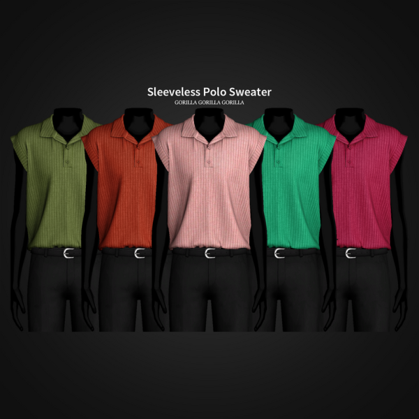 Alpha Sleeveless Polo Sweater by simsfinds - The Sims 4 Custom Content