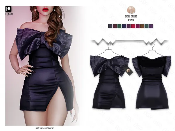 Alpha (Early Access) BOW DRESS P159 (FEB 1) tr by busra - The Sims 4 Custom Content