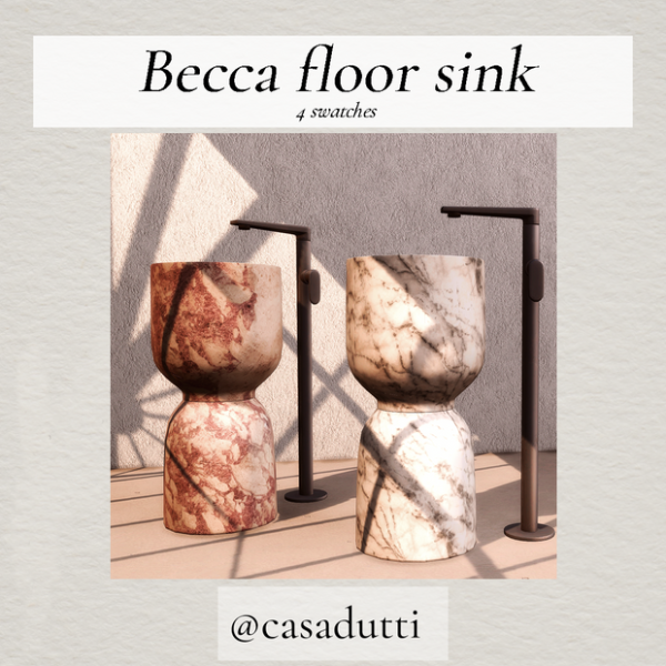 Alpha Becca floor sink by casadutti - The Sims 4 Custom Content