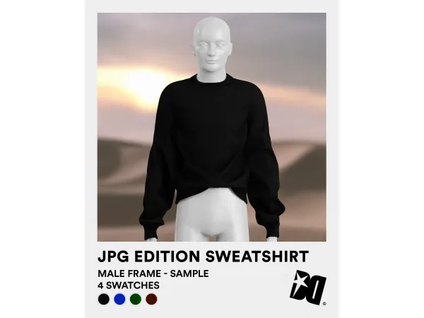 Alpha JPG Edition Sweatshirt Sample by DECAYED - The Sims 4 Custom Content