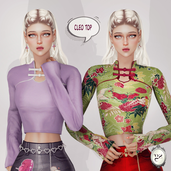 Alpha Cleo top by simsfinds - The Sims 4 Custom Content