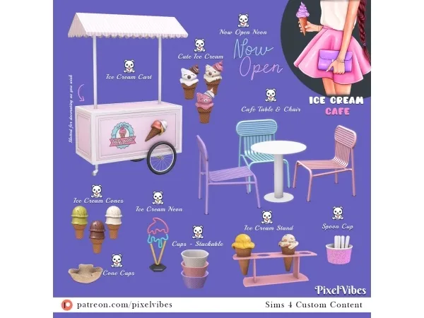 Alpha Ice Cream Cafe - The Sims 4 Custom Content