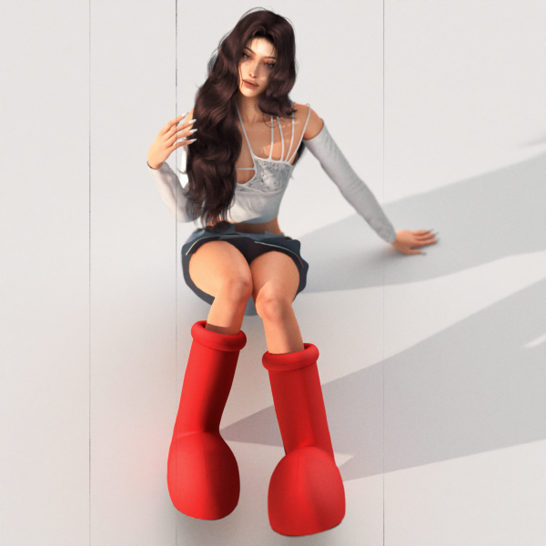 Alpha Big Red Boots by simsfinds - The Sims 4 Custom Content