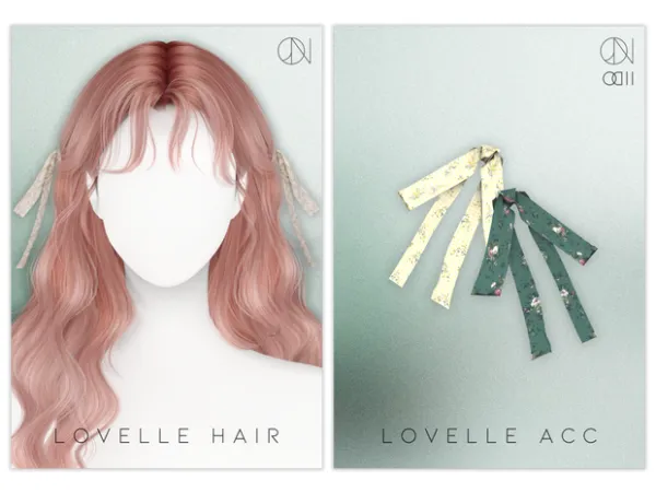 Alpha [JINO] HAIR N10 LOVELLE ACC N3 LOVELLE RIBBON - The Sims 4 Custom Content