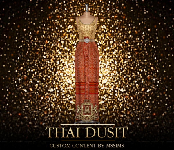 Alpha THAI DUSIT DRESS by simsfinds - The Sims 4 Custom Content