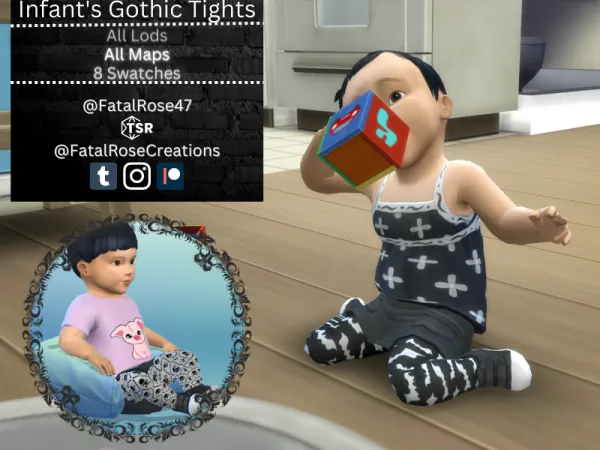 Maxis Match Infant's Gothic Tights - The Sims 4 Custom Content
