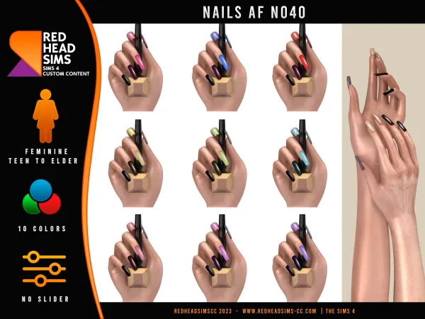 Alpha AF NAILS N040 - The Sims 4 Custom Content