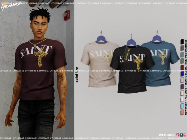 Alpha Saint Top EARLY Release by LYNXSIMZ - The Sims 4 Custom Content