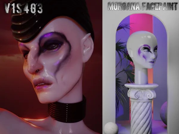 Alpha V1S4G3 Morgana Facepaint - The Sims 4 Custom Content