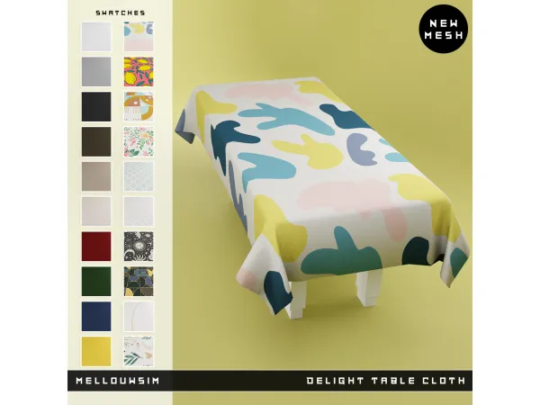 Mix Delight Table Cloth by MELLOUWSIM - The Sims 4 Custom Content