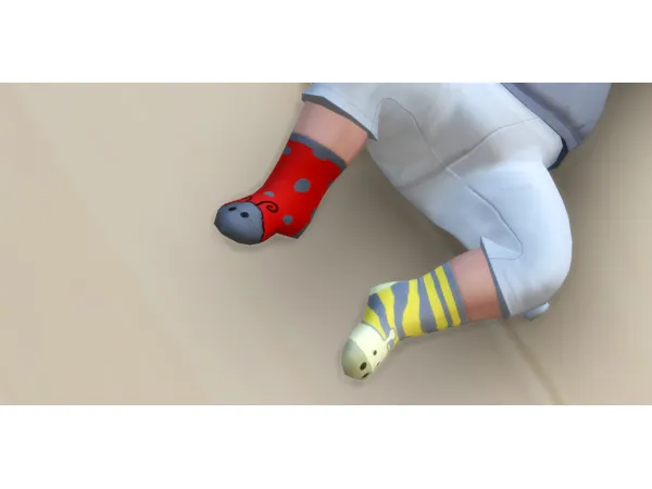 Maxis Match Infants mismatched socks by Zorteh - The Sims 4 Custom Content