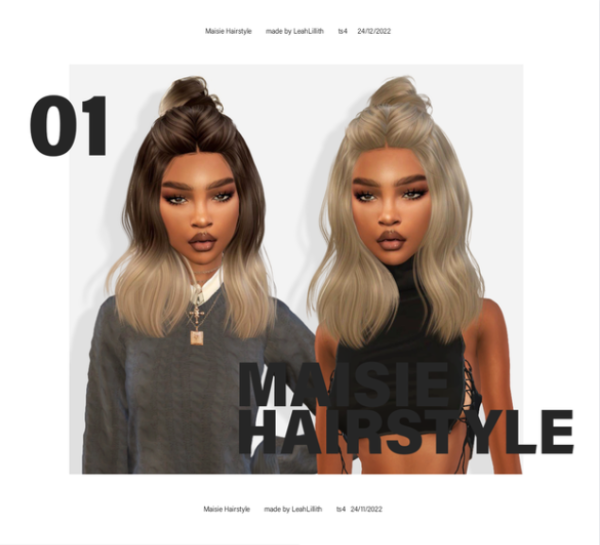 Alpha Maisie Hairstyle by simsfinds - The Sims 4 Custom Content
