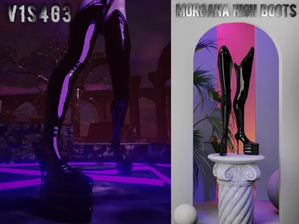 Alpha V1S4G3 Morgana High Boots - The Sims 4 Custom Content