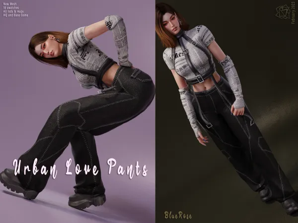 Alpha Urban Love Pants BRsims - The Sims 4 Custom Content