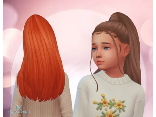 Maxis Match Penny Ponytail for Girls - The Sims 4 Custom Content