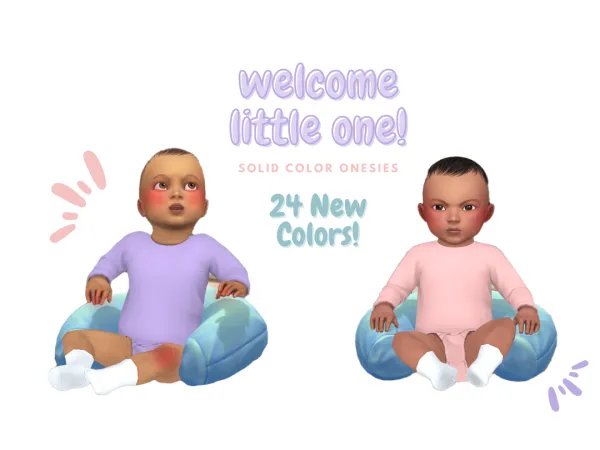 Maxis Match Welcome Little One Solid Color Onesies - The Sims 4 Custom Content