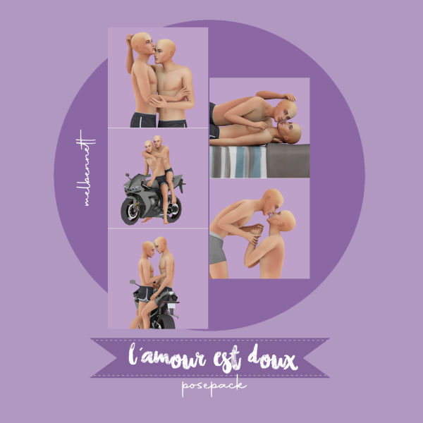 Mix L'Amour Est Doux Posepack by melbennett - The Sims 4 Custom Content