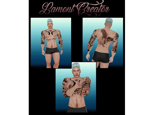 Mix Tattoo Male 5 - The Sims 4 Custom Content