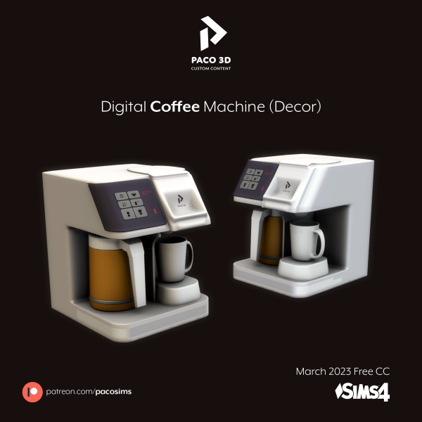 Mix Digital Coffee Machine ( Decor ) by simsfinds - The Sims 4 Custom Content