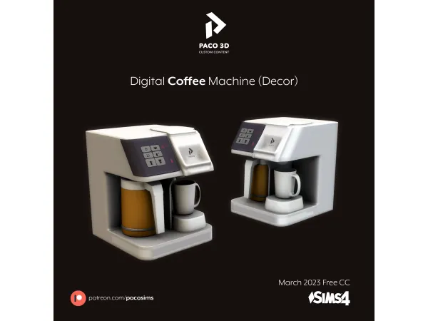 Mix Digital Coffee Machine ( Decor ) by Pacosims - The Sims 4 Custom Content