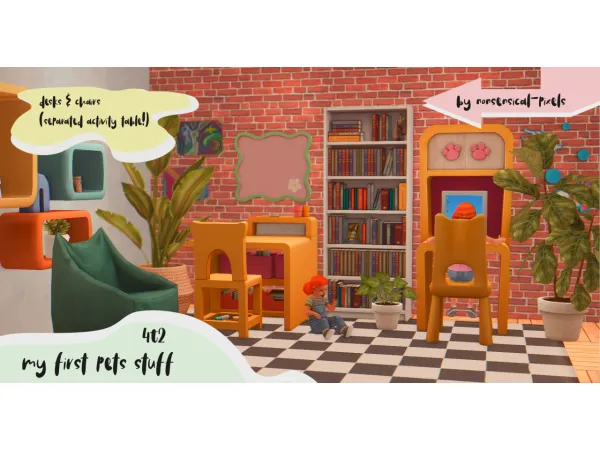 4t2 my first pets stuff desks chairs - The Sims 2 Custom Content