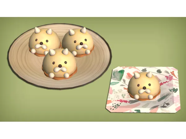Heart Donuts Lavender Blueberry Mini Tart and Mascarpone Kitty Mousse - The Sims 2 Custom Content