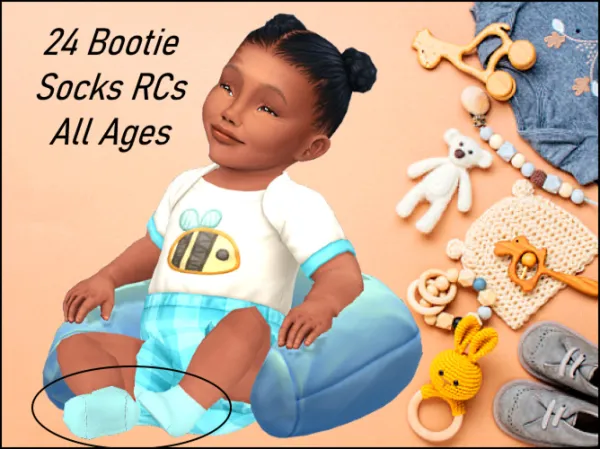 Maxis Match Infant Bootie Socks - The Sims 4 Custom Content